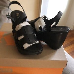 NIB Kork’s Leather wedge sandals/8 leather wedge